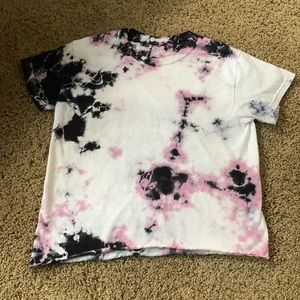 black purple and white tie dye loose tshirt